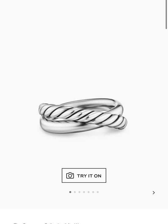 David Yurman Jewelry - David Yurman Sterling Silver Cable Triple-Row Crossover Ring